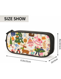 Estuche de Lápices OWCRNEF Beige Doble Compartimento 21x10.5cm 2