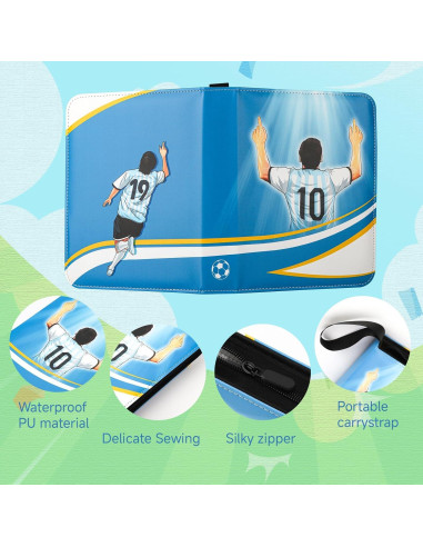 Carpeta de Tarjetas de Fútbol Deoyibu 440 Tarjetas Azul