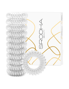 Bandas de Cabello en Espiral Srodha - 12 Piezas Transparentes