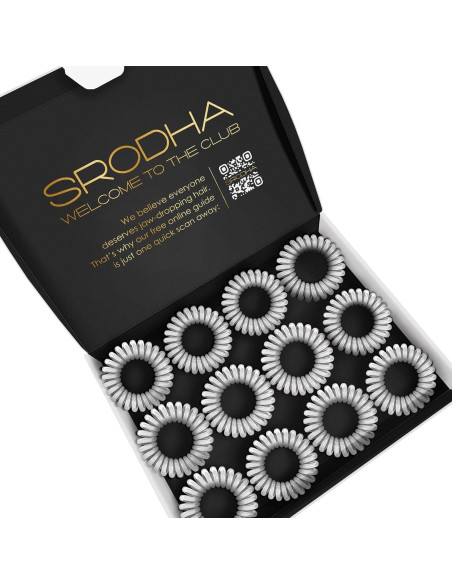 Bandas de Cabello en Espiral Srodha - 12 Piezas Transparentes Bandas de Cabello en Espiral Srodha - 12 Piezas Transparentes