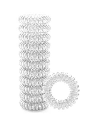 Bandas de Cabello en Espiral Srodha - 12 Piezas Transparentes