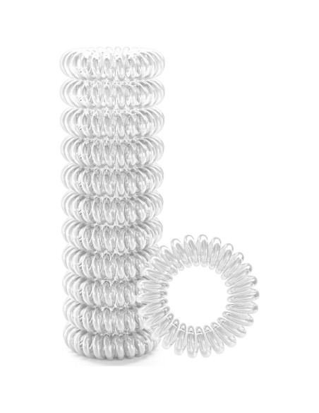 Bandas de Cabello en Espiral Srodha - 12 Piezas Transparentes Bandas de Cabello en Espiral Srodha - 12 Piezas Transparentes