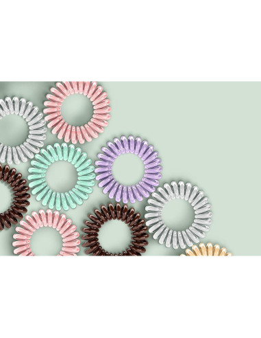 Bandas de Cabello en Espiral Srodha - 12 Piezas Transparentes