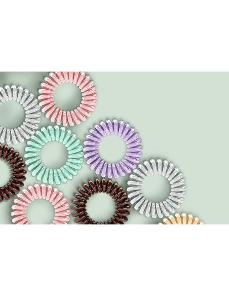 Bandas de Cabello en Espiral Srodha - 12 Piezas Transparentes Bandas de Cabello en Espiral Srodha - 12 Piezas Transparentes