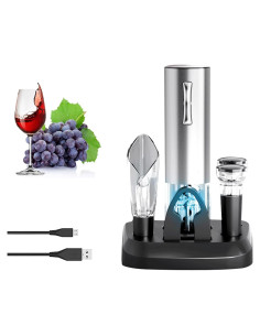 Juego de Sacacorchos Eléctrico GUEDIEO con Base de Carga