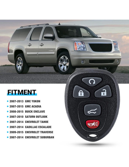 Control Remoto Entrada Sin Llave B4B para Chevy 5 Botones