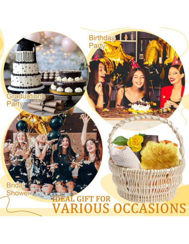 12 Esponjas de Ducha Exfoliantes FuWeave Doradas 12cm