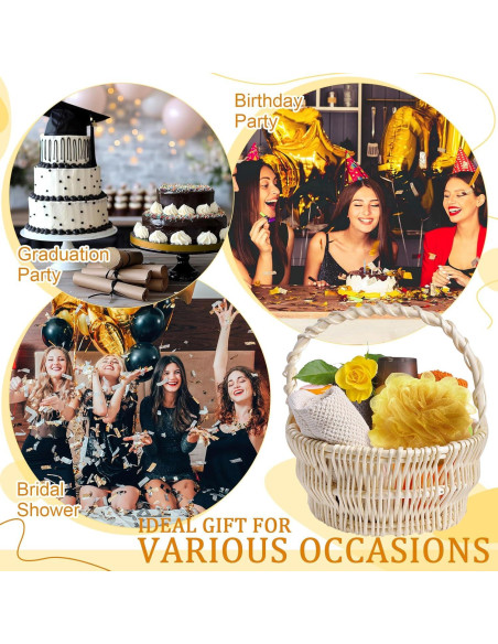 12 Esponjas de Ducha Exfoliantes FuWeave Doradas 12cm