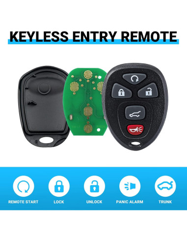 Control Remoto Entrada Sin Llave B4B para Chevy 5 Botones