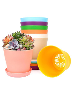 Macetas de Plástico Bluckincle 11.94 cm Paquete de 8 Colores