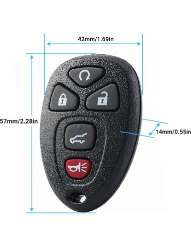 Control Remoto Entrada Sin Llave B4B para Chevy 5 Botones