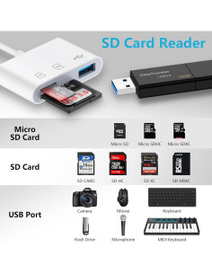 Adaptador Lector de Tarjeta Micro SD USB C FiveBox - Compatible iPhone 16, 15, Samsung 2