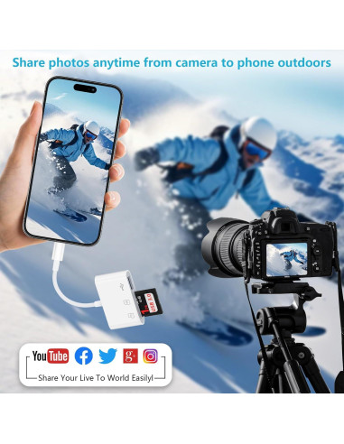 Adaptador Lector de Tarjeta Micro SD USB C FiveBox - Compatible iPhone 16, 15, Samsung