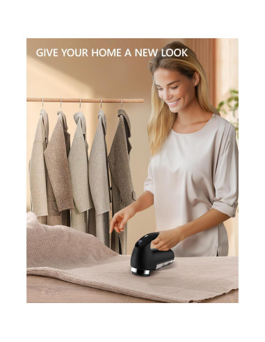 Afeitadora de Tela Eléctrica Super Lint Negro 6 Hojas LED