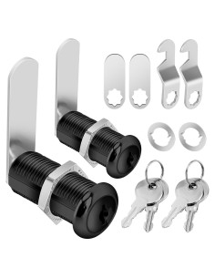 Cerradura de Cajón Pertinel Negra 3.81 cm con Llave Igual 2 Pcs