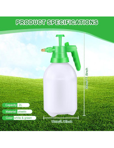 Nuogo Pulverizador Manual de Jardín 3 Pcs 2L Verde 2