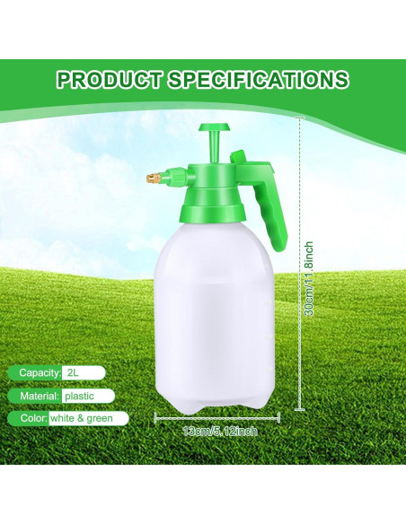 Nuogo Pulverizador Manual de Jardín 3 Pcs 2L Verde