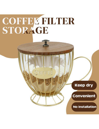 Cesta de Almacenamiento para Filtros de Café PUNNIO CFH-E1 Dorado