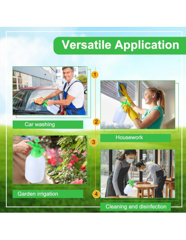 Nuogo Pulverizador Manual de Jardín 3 Pcs 2L Verde