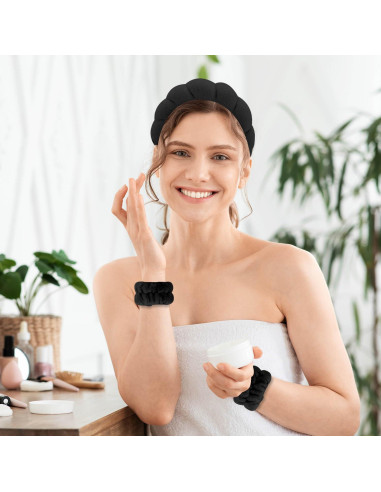 Juego de 5 bandas de spa Tiny Chou para cara y muñecas - Negro