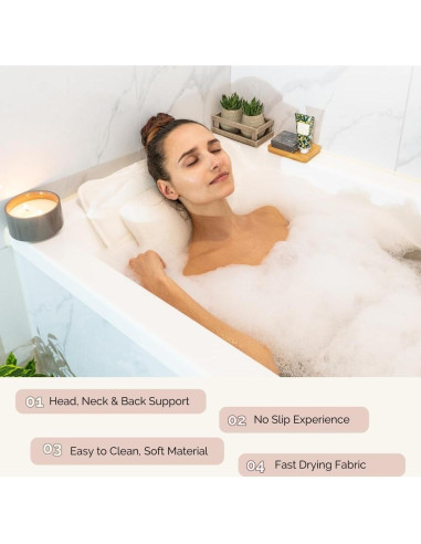 Almohada de Baño de Cuerpo Completo Monsuri - Malla Suave 121.92x40.01cm