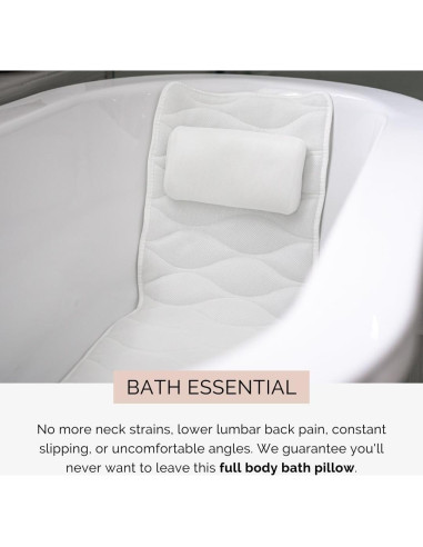 Almohada de Baño de Cuerpo Completo Monsuri - Malla Suave 121.92x40.01cm