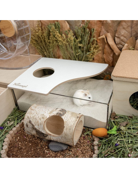 Baño de Arena para Hámster Niteangel 1.4L Azul - Suave y Efectivo