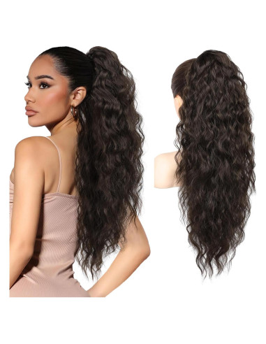 Extensión de Cola de Caballo Rizada REECHO 66 cm Marrón Negro