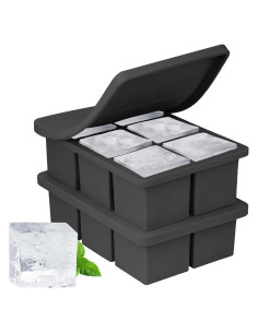 Bandeja de Hielo Grande wxhaoa 2-Pack Silicona 16.7x11.3cm