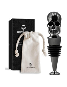 Tapón de Vino Homestia Calavera Negra - Conservador Reutilizable