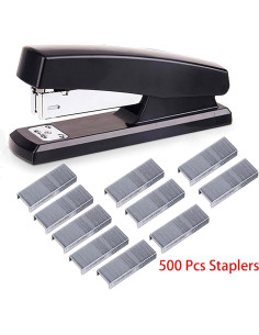Grapadora de Escritorio YIKANGHENG Negra 20 Hojas 500 Grapas 2