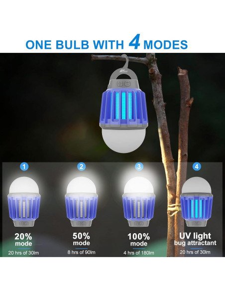 Asesino de Mosquitos Eléctrico Wisely - Paquete de 3, Recargable USB-C