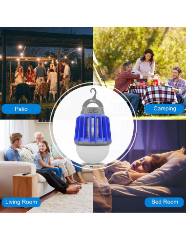 Asesino de Mosquitos Eléctrico Wisely - Paquete de 3, Recargable USB-C