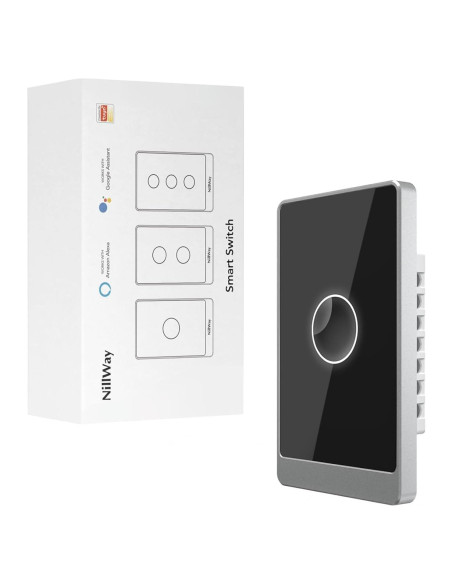 Interruptor de Luz Inteligente NillWay 1 Gang WiFi 2.4GHz Negro