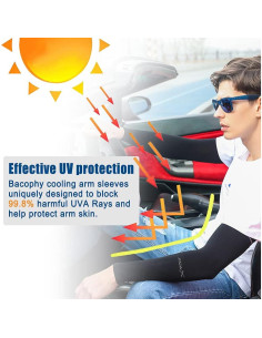 Bacophy 3 Pares Mangas Refrigerantes UV UPF 50 Unisex 2
