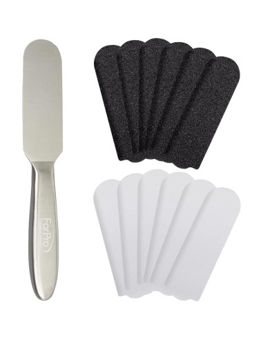 Kit Lima Pedi Acero Inoxidable ForPro - 6 Tiras Relleno 80/180 Granos