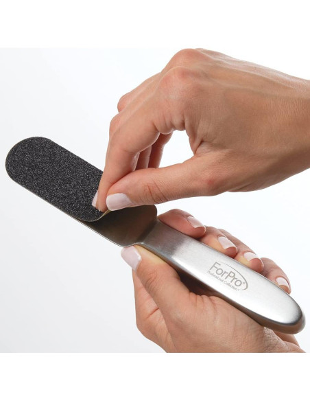 Kit Lima Pedi Acero Inoxidable ForPro - 6 Tiras Relleno 80/180 Granos