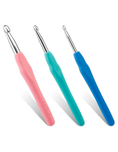 Ganchos de Crochet Ergonómicos Mayboos - 3 Tamaños 4mm 5.5mm 8mm