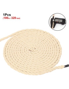 Cuerda de Algodón Blanca IHDYPPEW 100m 0.635cm para Manualidades 2