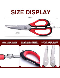 Tijeras de Cocina Multiusos Etydbsai Acero Inoxidable 10.67 cm 2