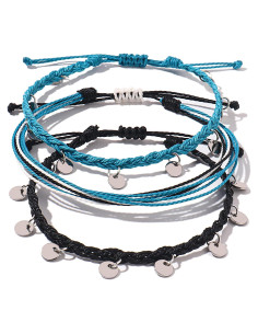 Tobilleras Impermeables FANCY SHINY con Monedas Trenzadas