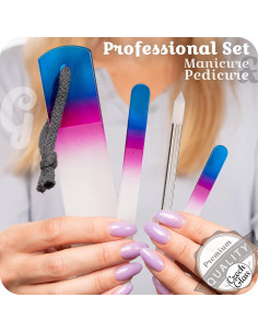 Juego de Lima de Uñas de Vidrio Gladzy - 4 Piezas Profesional 2