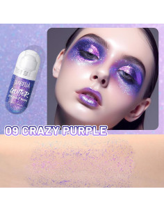 Gel Brillante Corporal DAGEDA 28g Púrpura Loco para Maquillaje 2