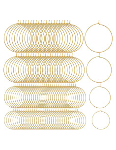 Aros para Pendientes OIIKI 120pcs Chapados en Oro 4 Tamaños