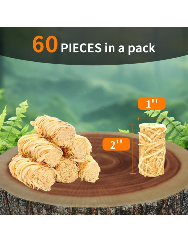 Encendedores Naturales KACHUAN BEAR 60pcs para BBQ y Chimenea