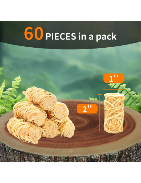 Encendedores Naturales KACHUAN BEAR 60pcs para BBQ y Chimenea