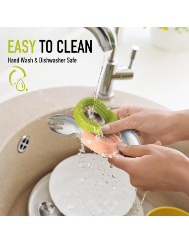 Juego de Cubiertos para Bebés YIMIDO - Cuchara y Tenedor Inoxidable