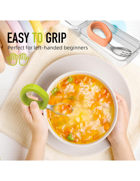 Juego de Cubiertos para Bebés YIMIDO - Cuchara y Tenedor Inoxidable Juego de Cubiertos para Bebés YIMIDO - Cuchara y Tenedor Inoxidable