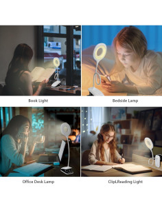 Luz de Lectura Clip On GCDFGV Recargable USB 5W Blanca 2