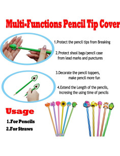 Tapa de Lápiz PVC Gibleitz 50PCS Multicolor Decorativas 2